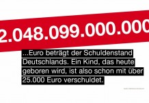 2 Billionen Euro Schulden: 25.000€ je Bürger [Bild]